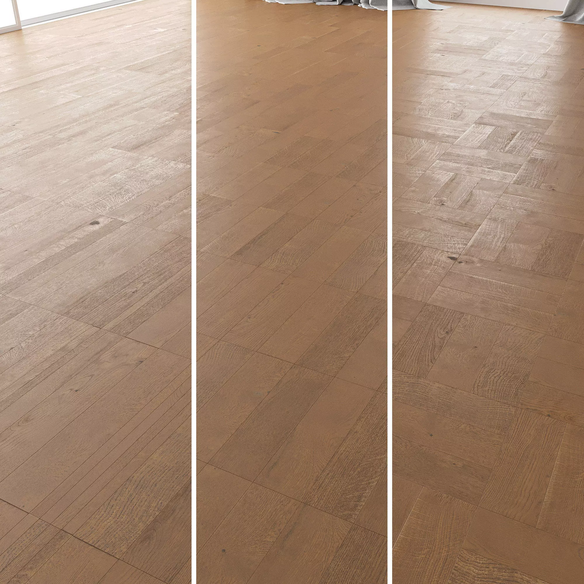 Parquet Oak Cornell Firestop set 3 3D model_0