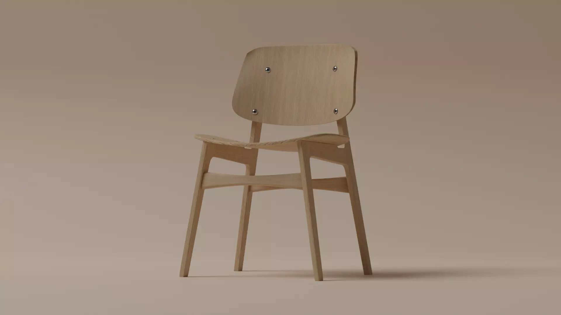 chair wooden 3D model_0