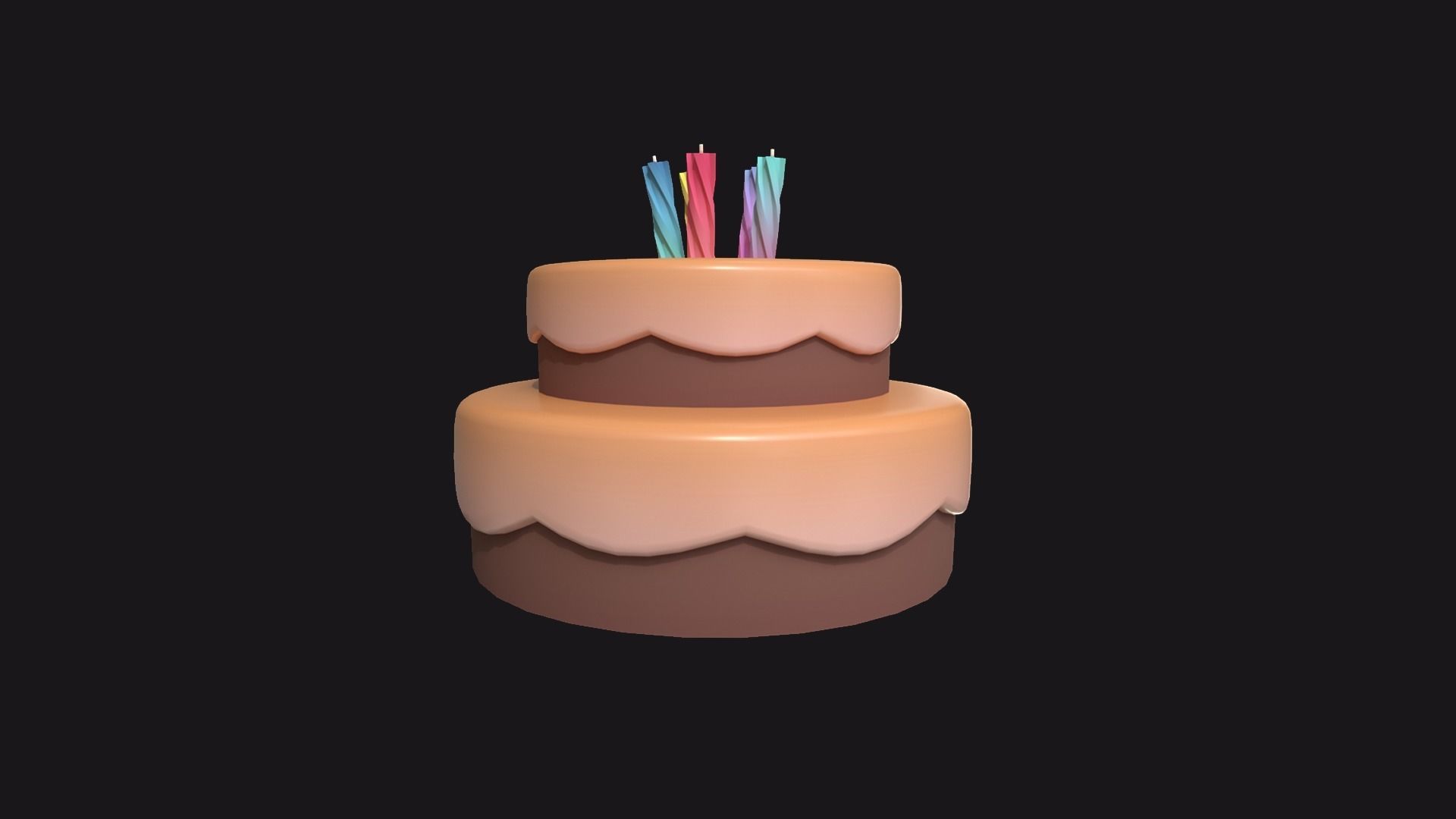 Medium Cartoon Cake Low-poly 3D model_2