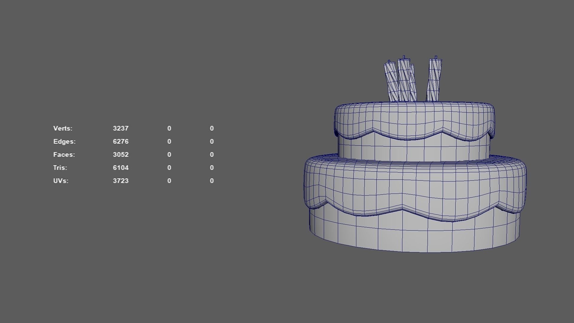 Medium Cartoon Cake Low-poly 3D model_5