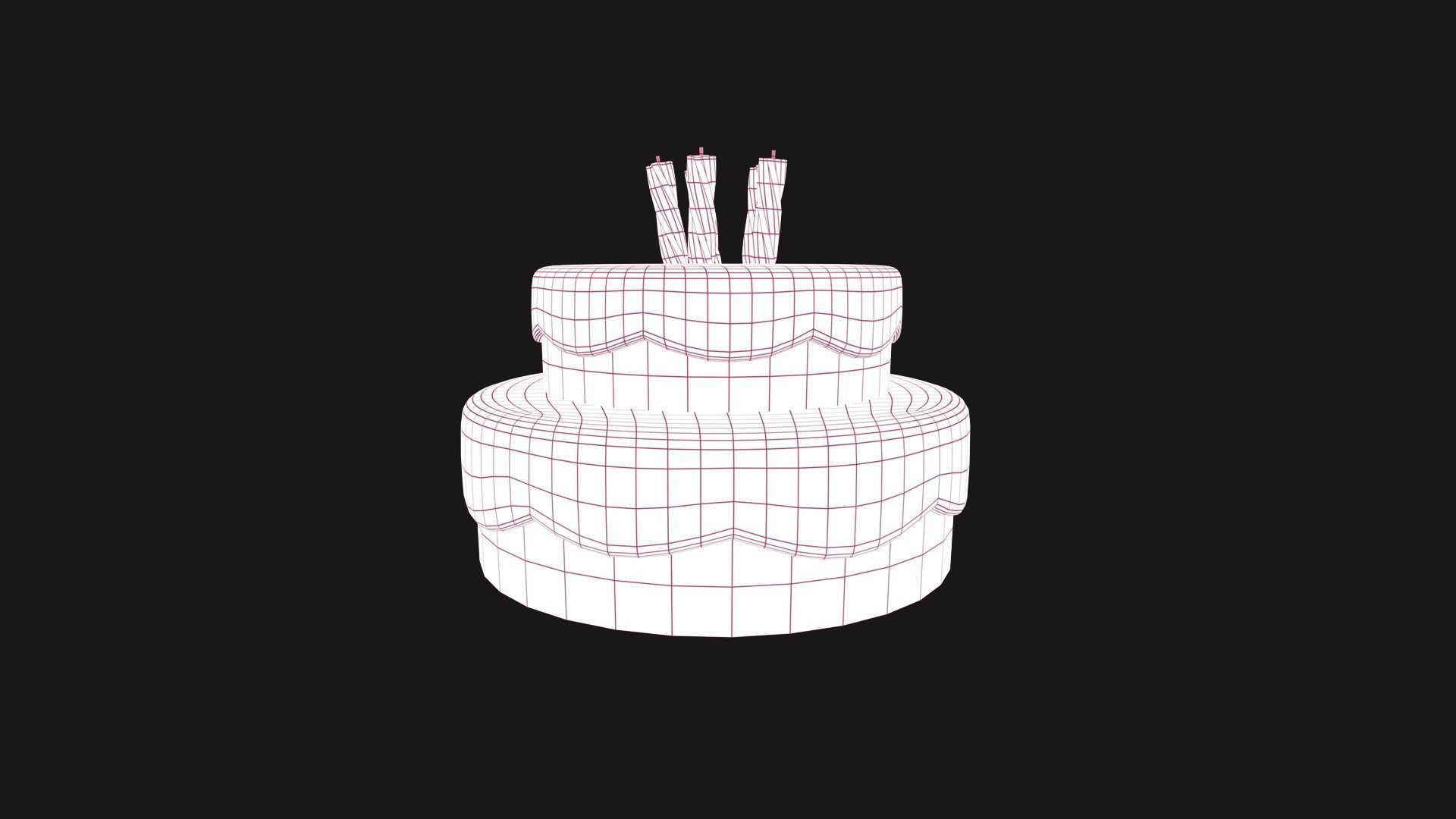 Medium Cartoon Cake Low-poly 3D model_3