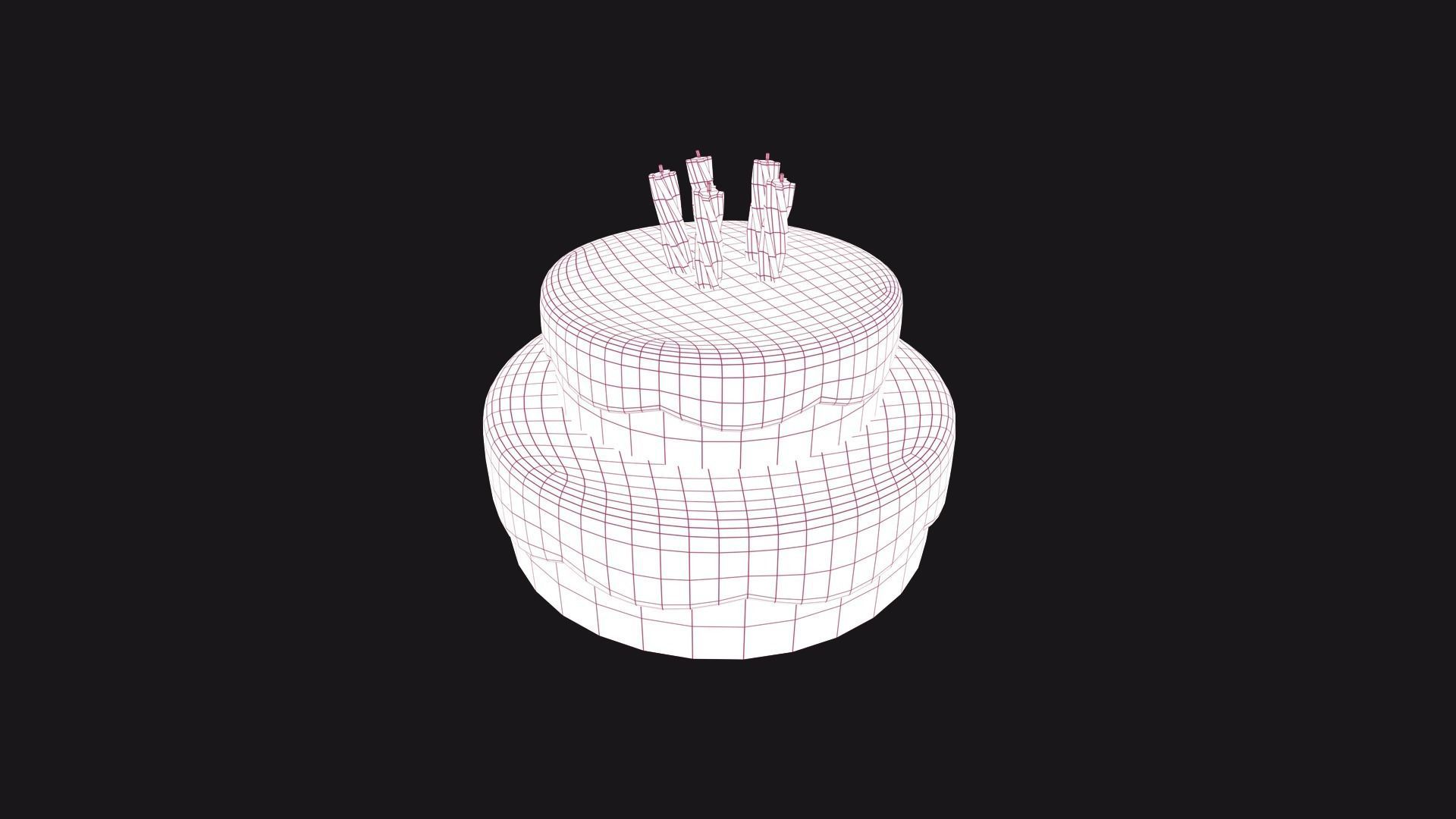Medium Cartoon Cake Low-poly 3D model_1