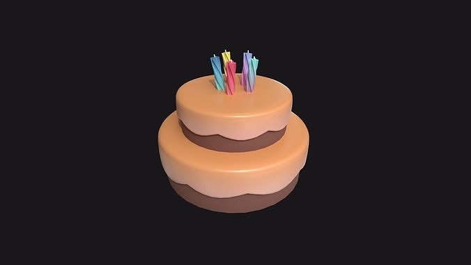 Medium Cartoon Cake Low-poly 3D model