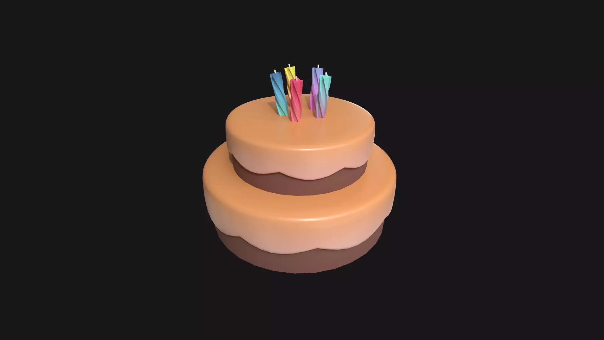 Medium Cartoon Cake Low-poly 3D model_0