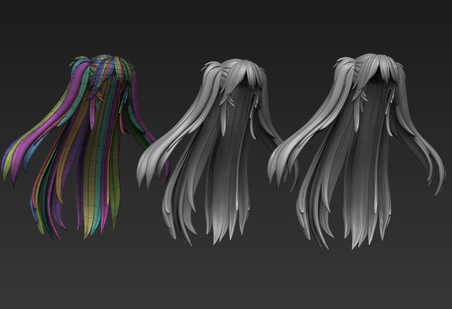 Hair Sculpt 37 3D model_4