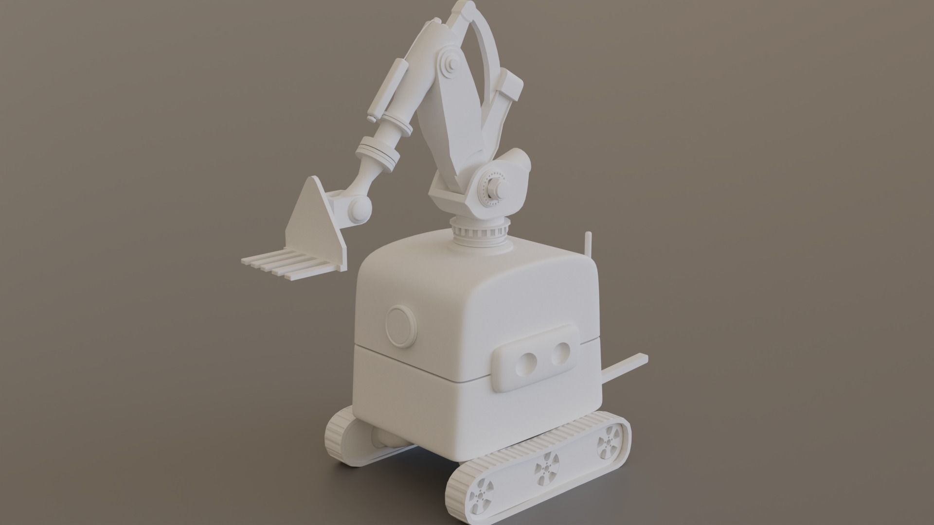 Robot Fork Lifter  Low-poly 3D model_1