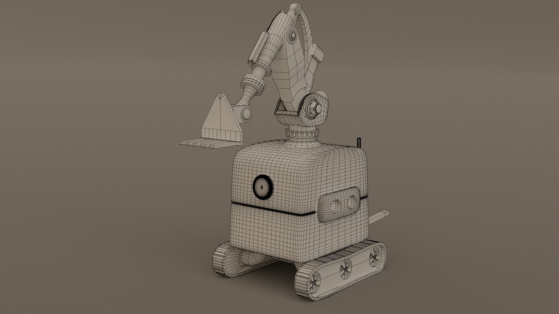 Robot Fork Lifter  Low-poly 3D model_9
