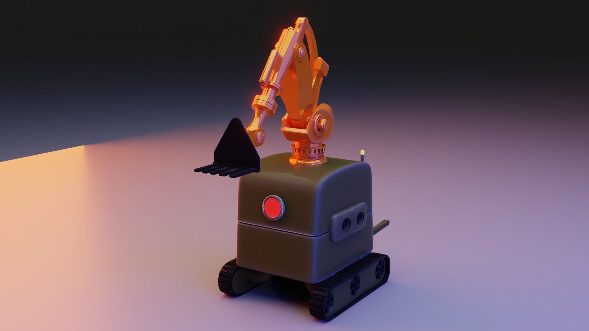 Robot Fork Lifter  Low-poly 3D model_3