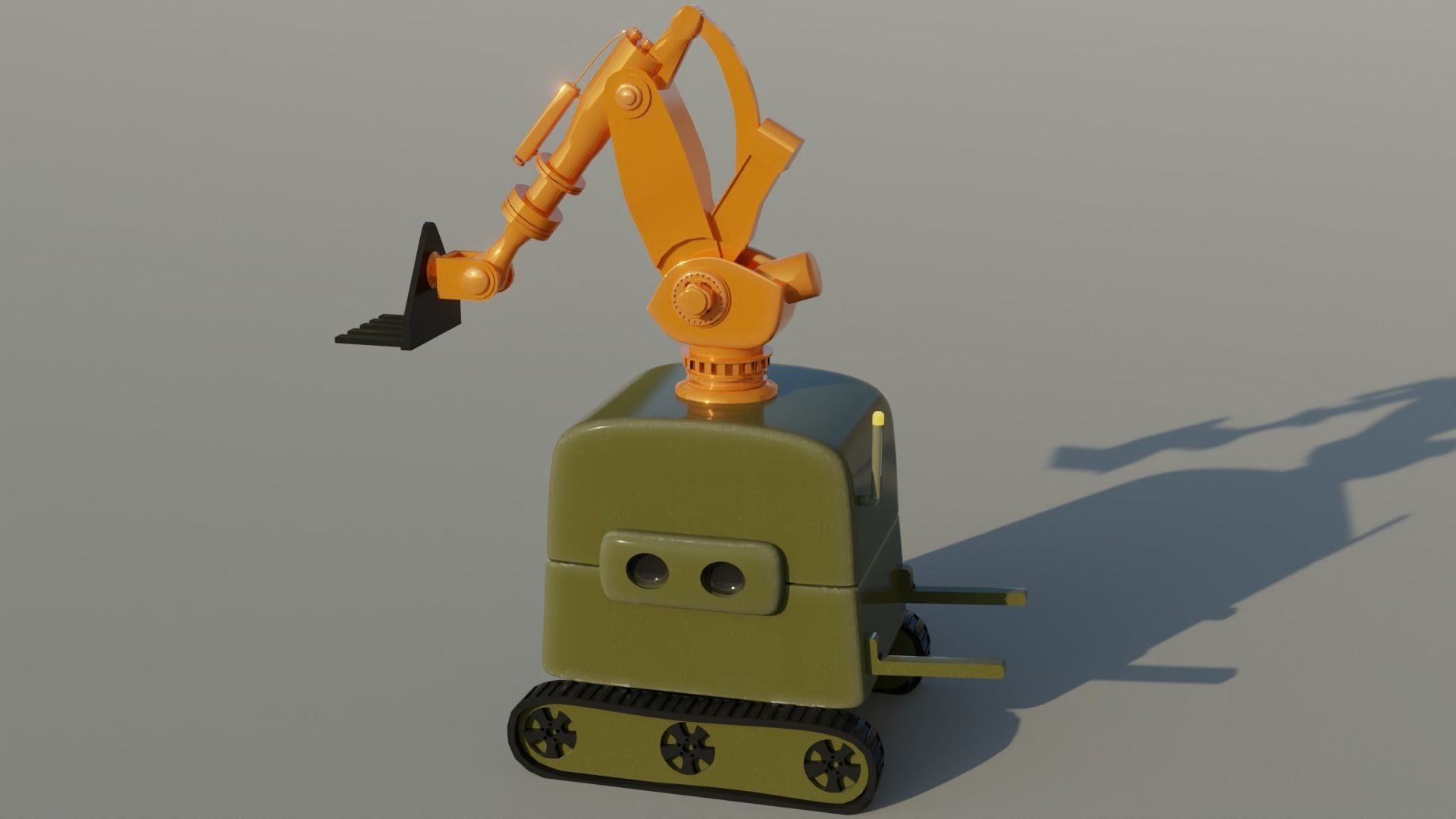 Robot Fork Lifter  Low-poly 3D model_6