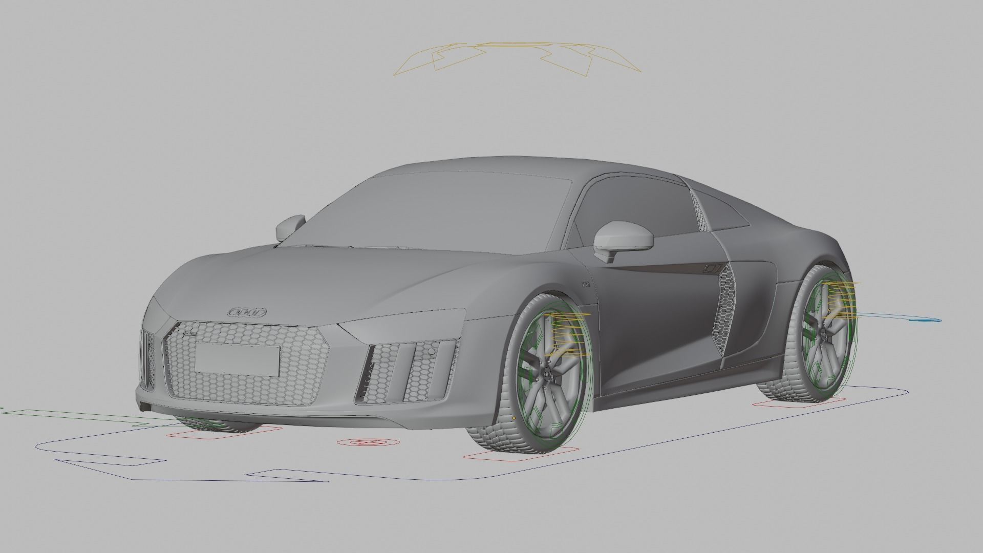 Audi R8 2016 3D model_11