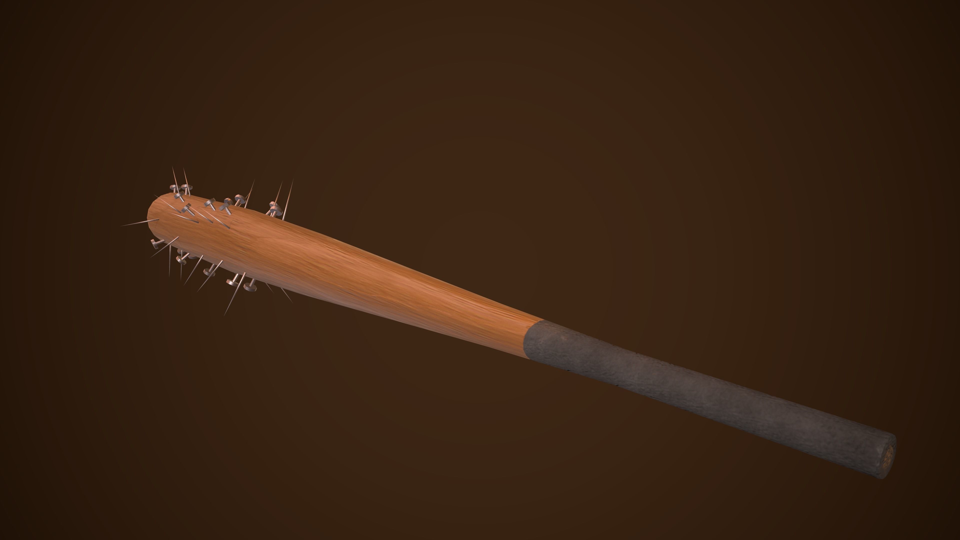 Nailed BaseBall Bat Low-poly 3D model_4