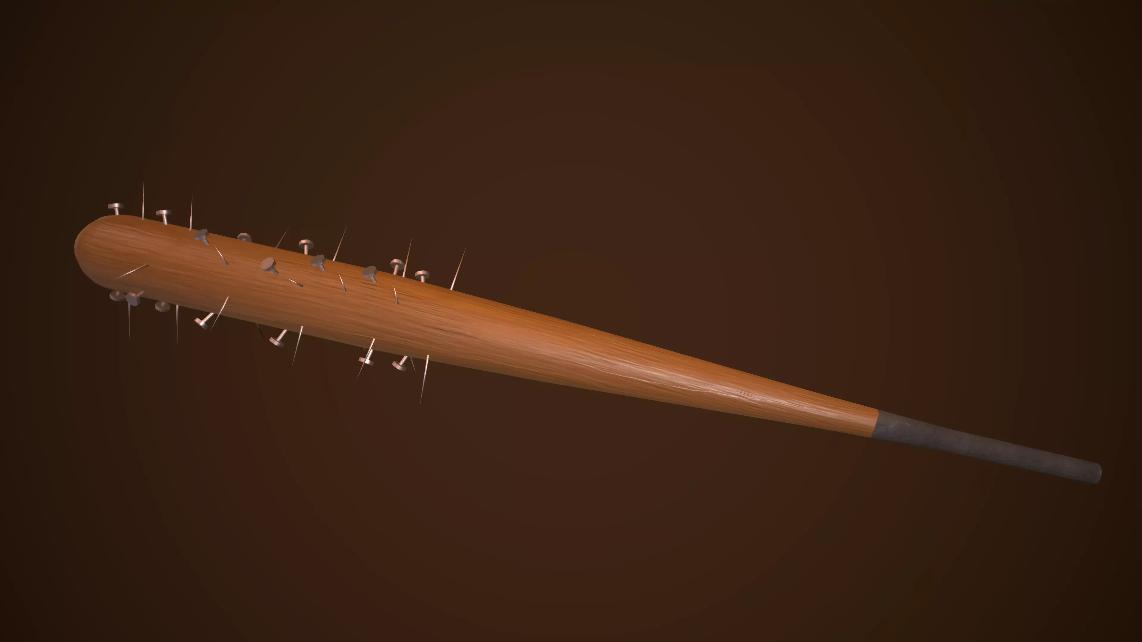 Nailed BaseBall Bat Low-poly 3D model_0