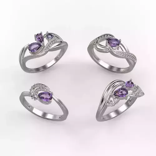 Jewelry set women rings  3dm stl