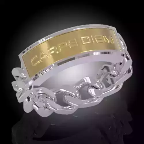 Carpe Diem Bracelet TAG Cuban Chain Ring-CARPE DIEM Collection