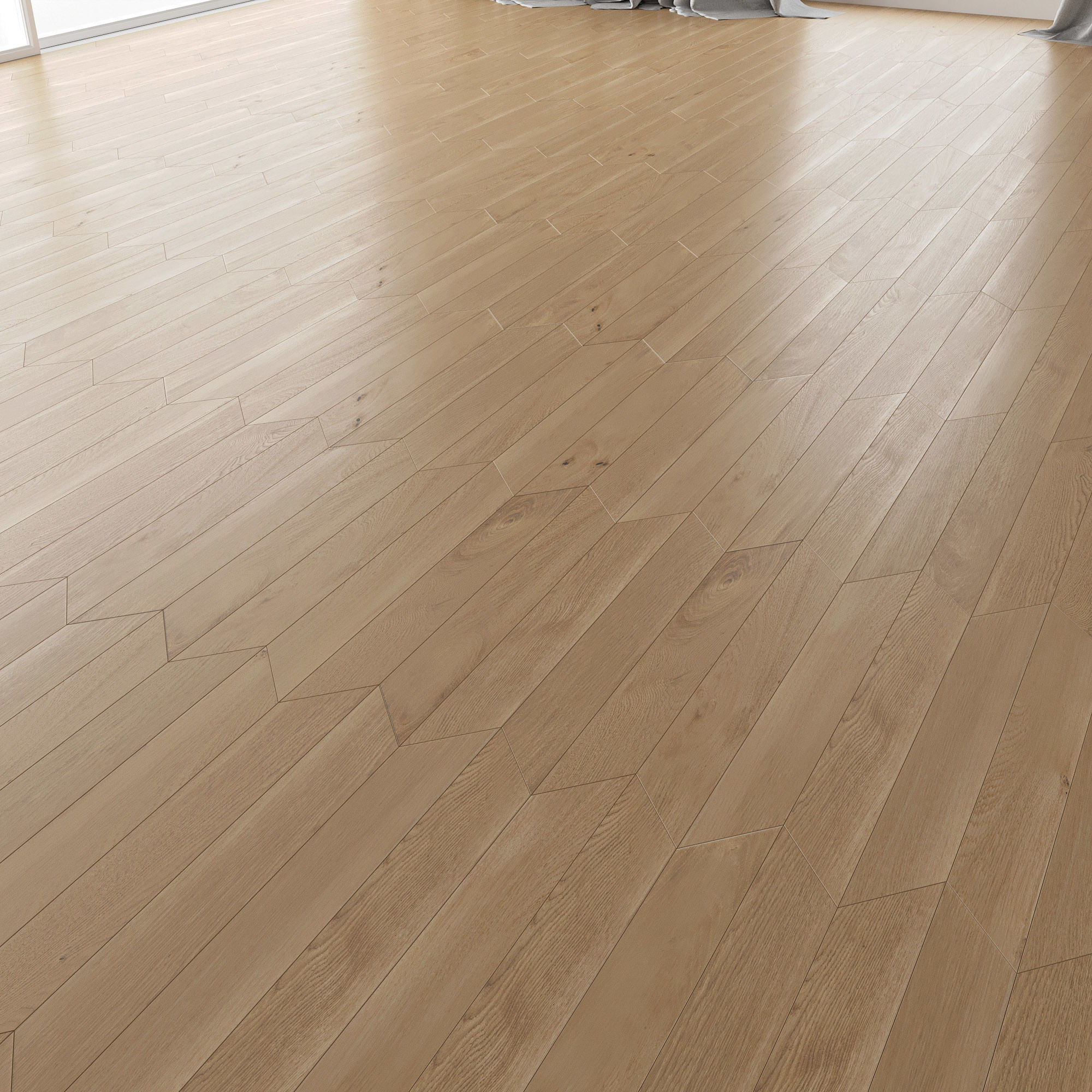 Parquet Oak Natural Brushed set 6 3D model_3