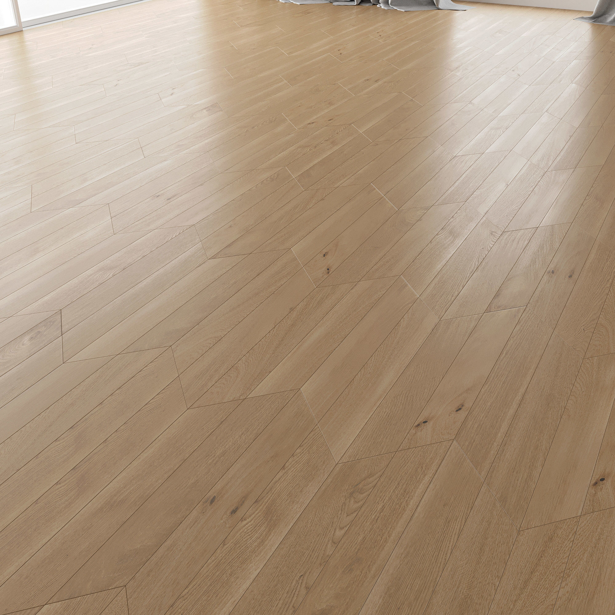 Parquet Oak Natural Brushed set 6 3D model_2