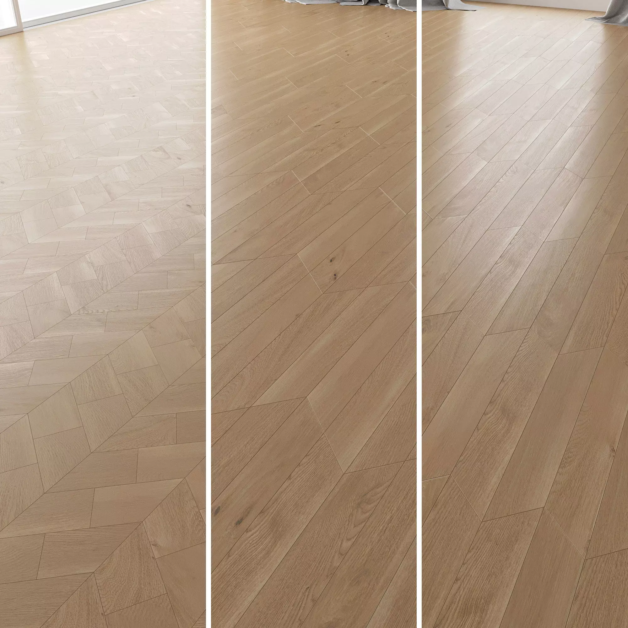 Parquet Oak Natural Brushed set 6 3D model_0