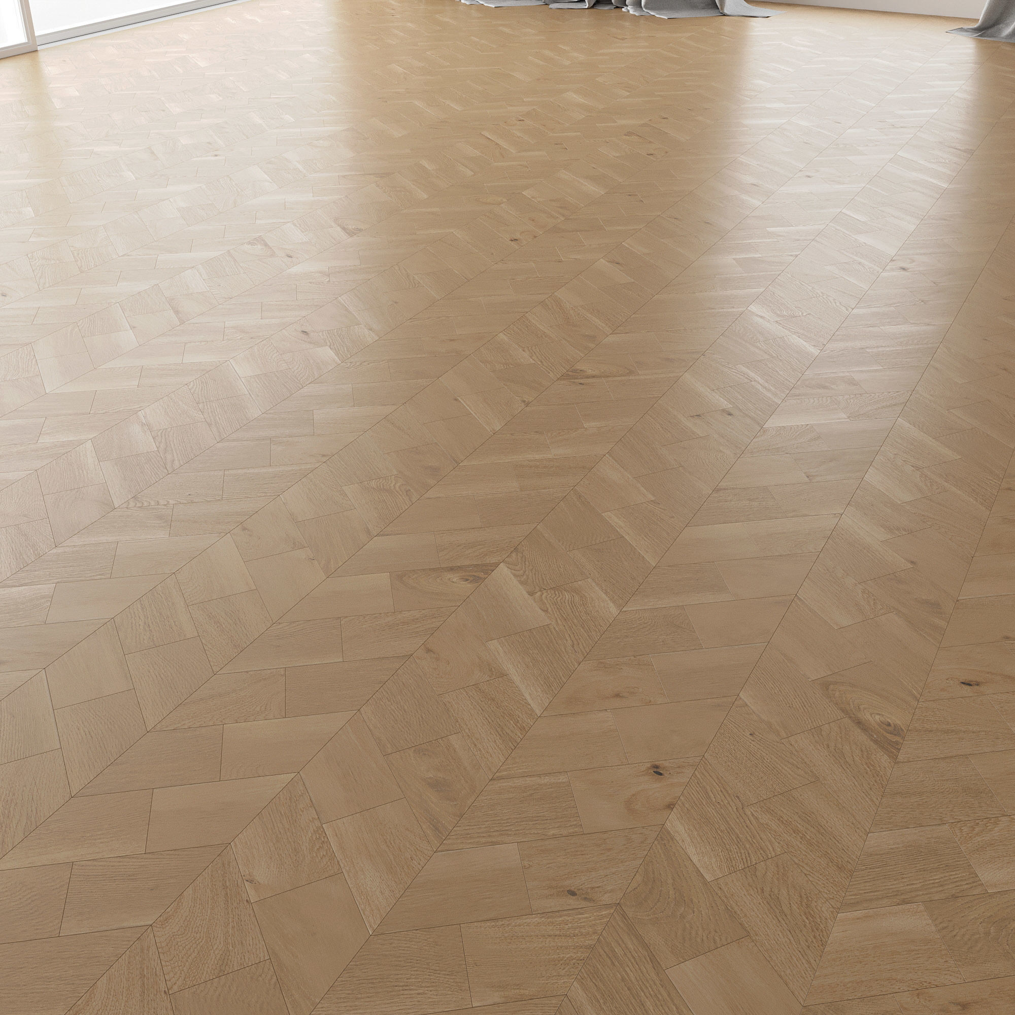 Parquet Oak Natural Brushed set 6 3D model_1