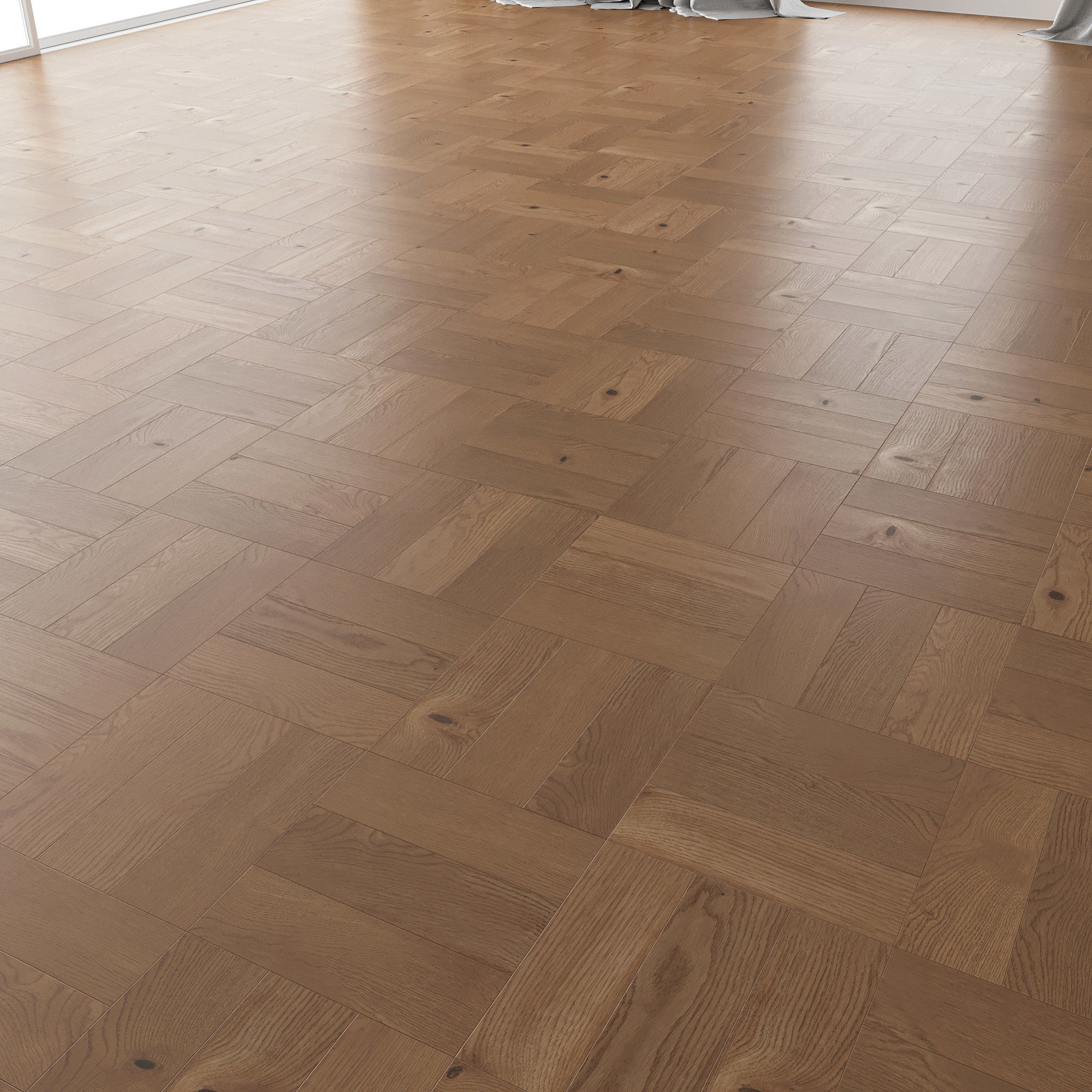Parquet Oak Nut Brushed set 3 3D model_3