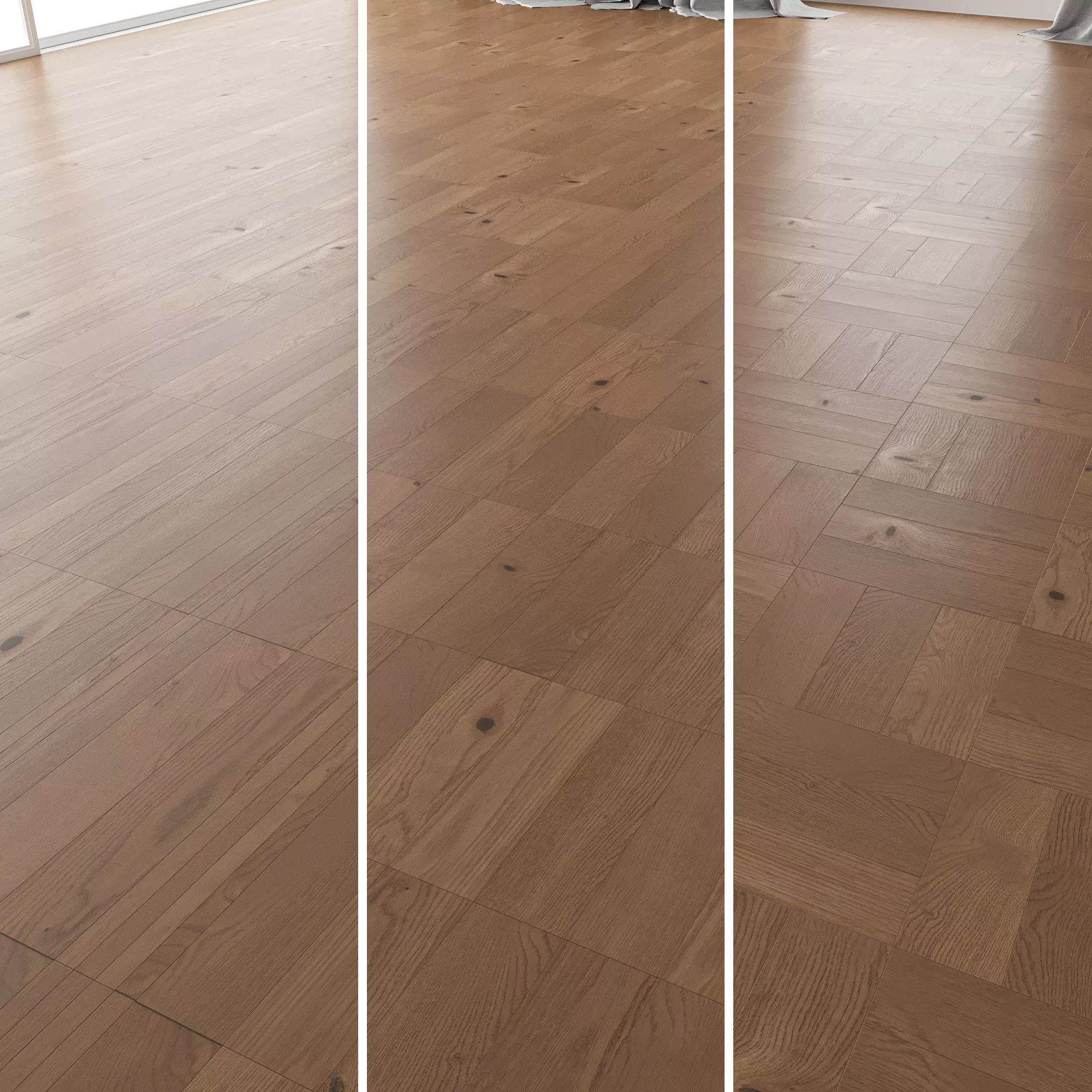 Parquet Oak Nut Brushed set 3 3D model_0