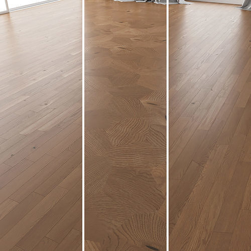 Parquet Oak Nut Brushed set 7 3D model