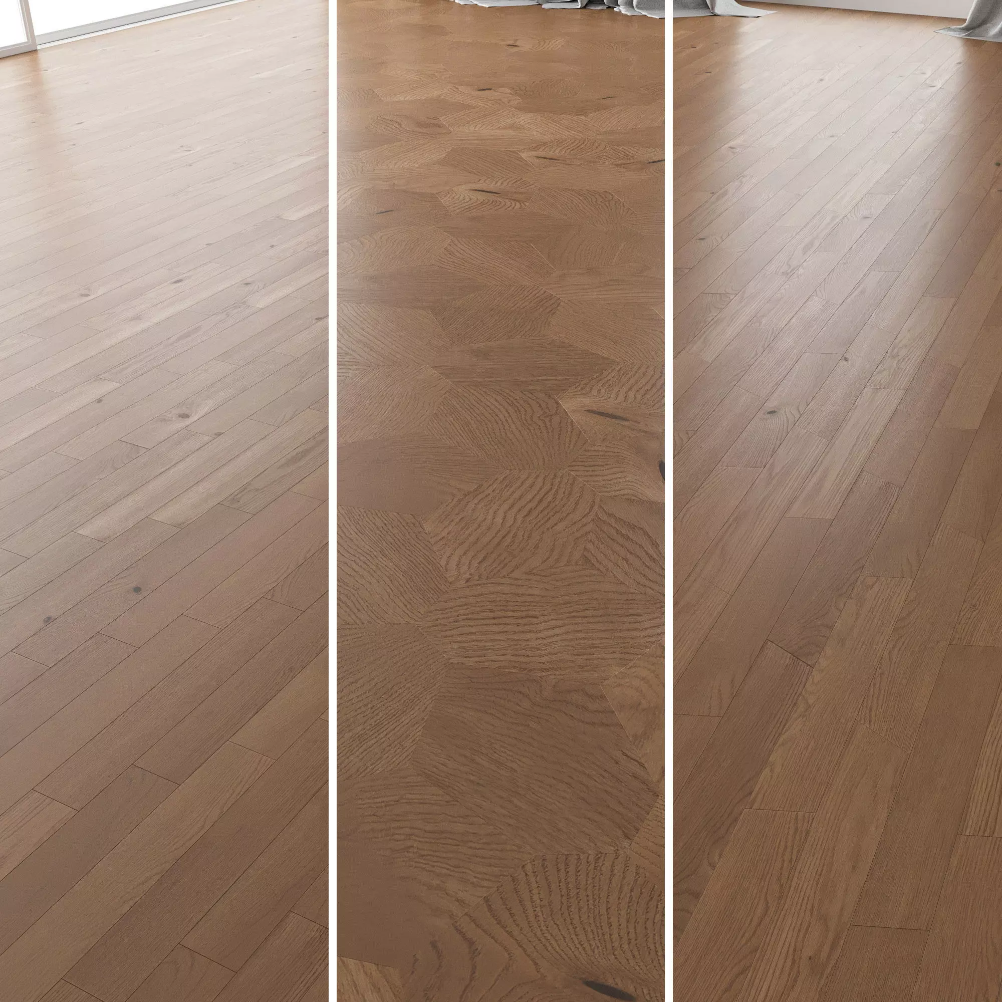 Parquet Oak Nut Brushed set 7 3D model_0