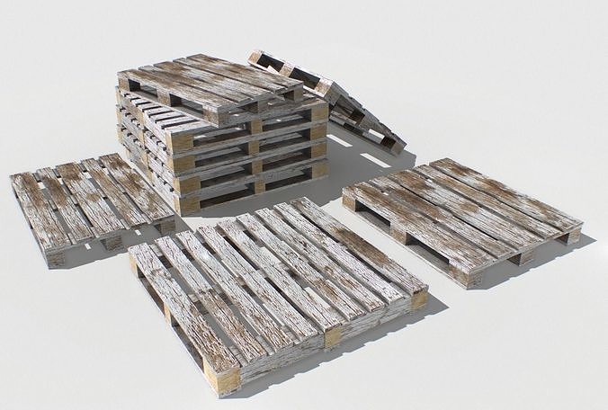 Industrial Wooden Pallet 7 Low-poly 3D model
