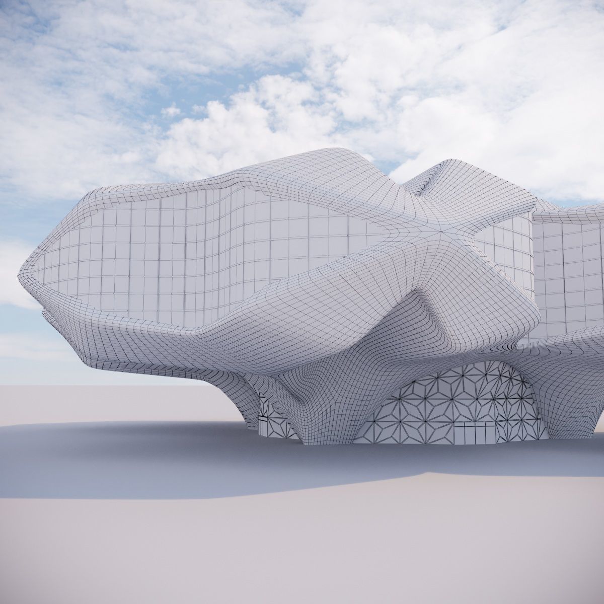Futuristic building 14 3D model_3