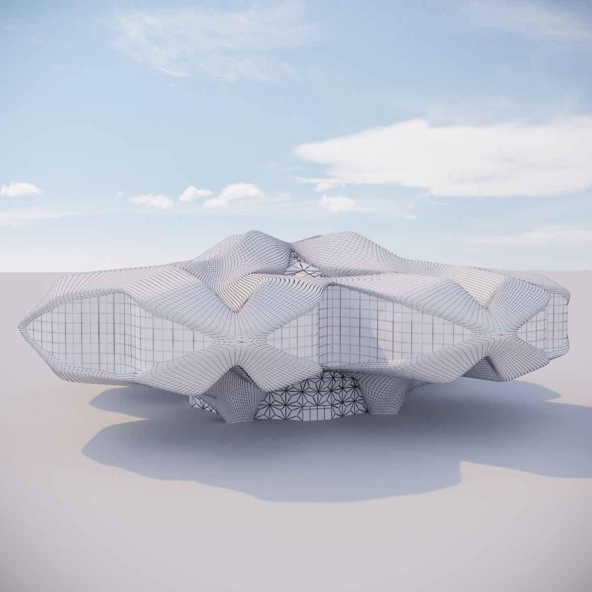 Futuristic building 14 3D model_4
