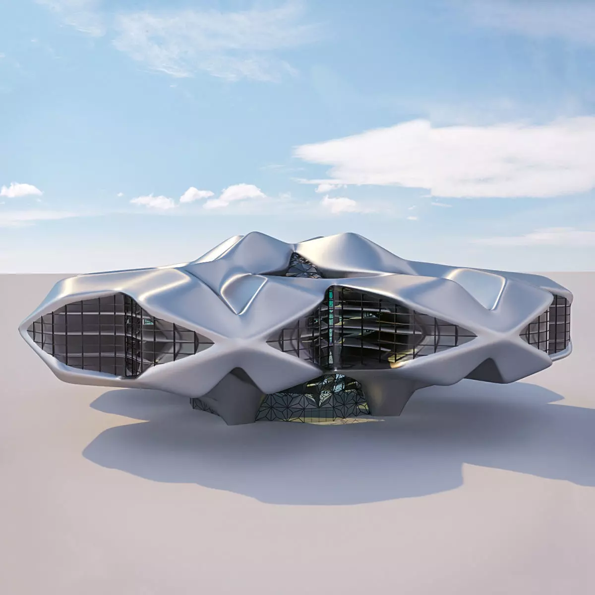 Futuristic building 14 3D model_0