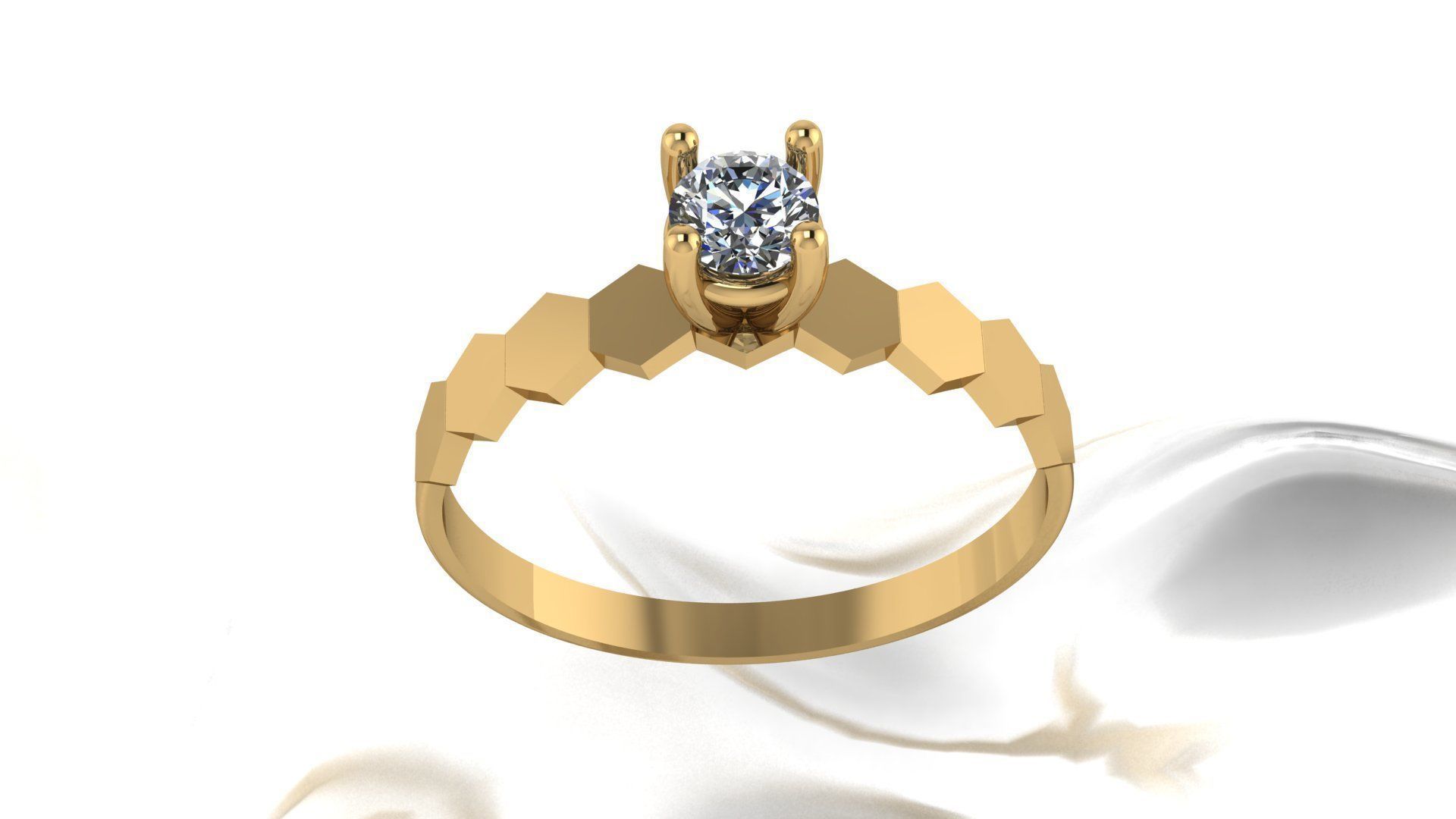 Solitare Ring  3D print model_2