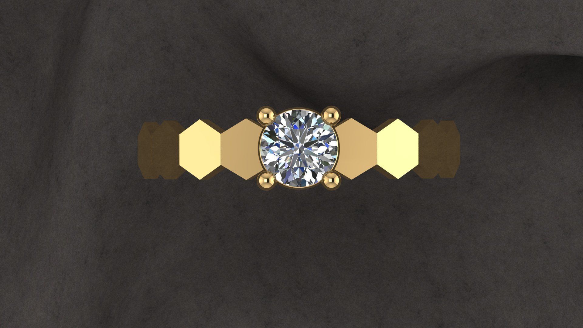 Solitare Ring  3D print model_3