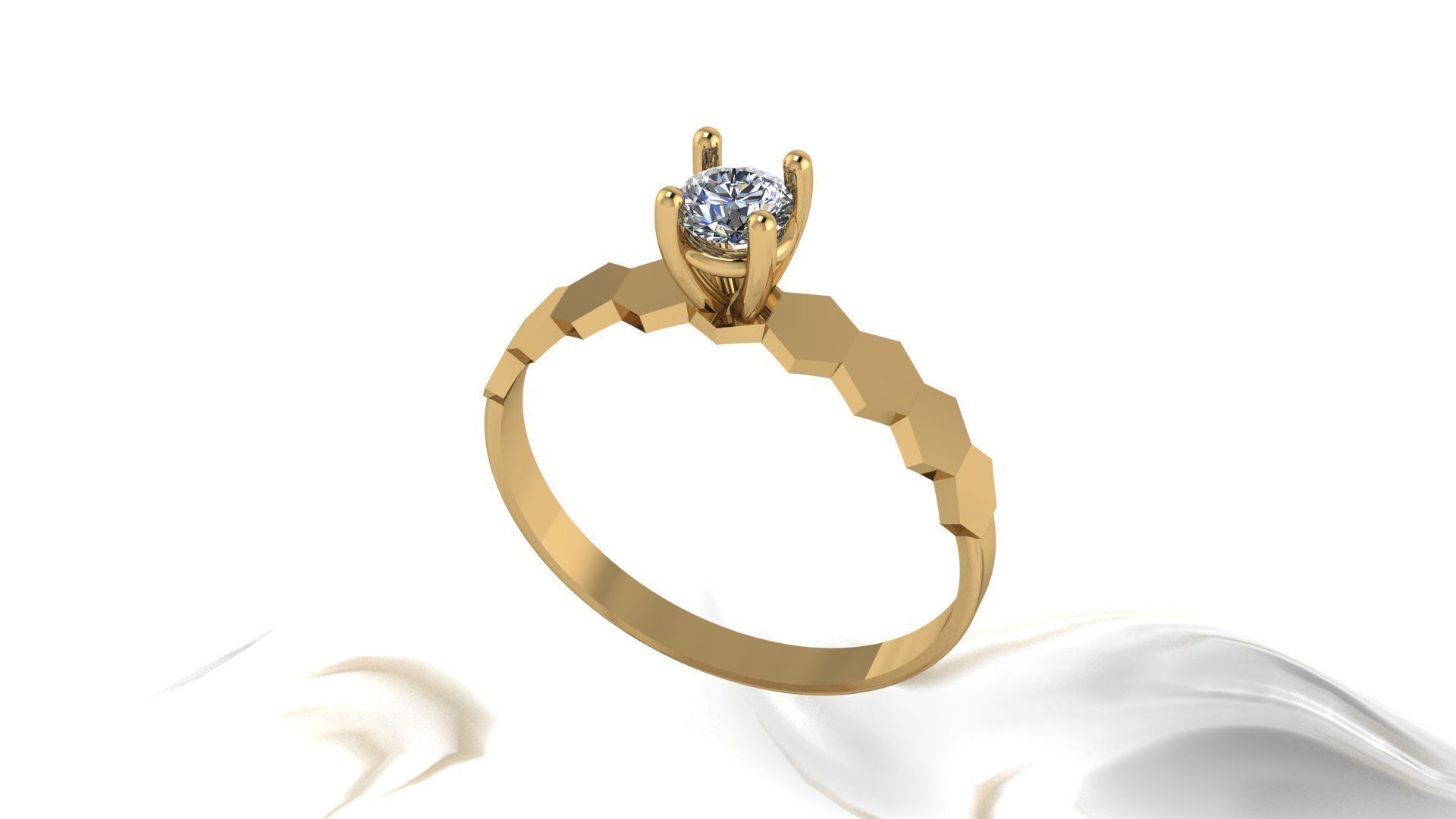 Solitare Ring  3D print model_1