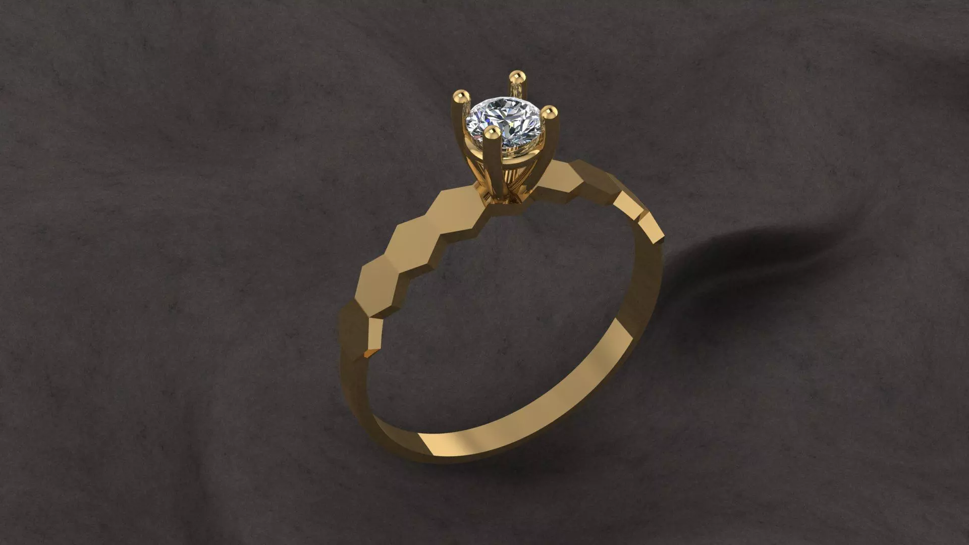 Solitare Ring  3D print model_0