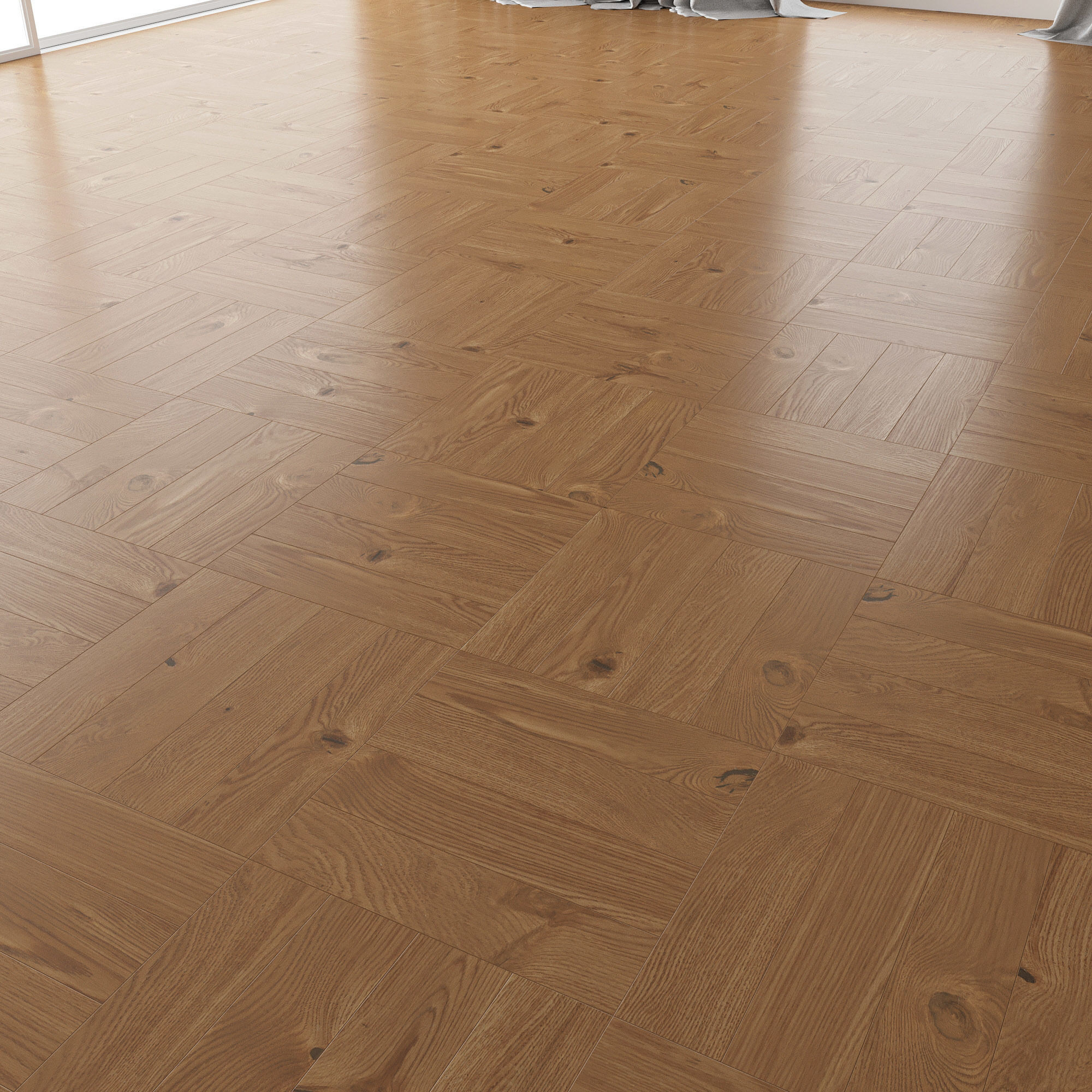 Parquet Oak Nut WWL set 4 3D model_1