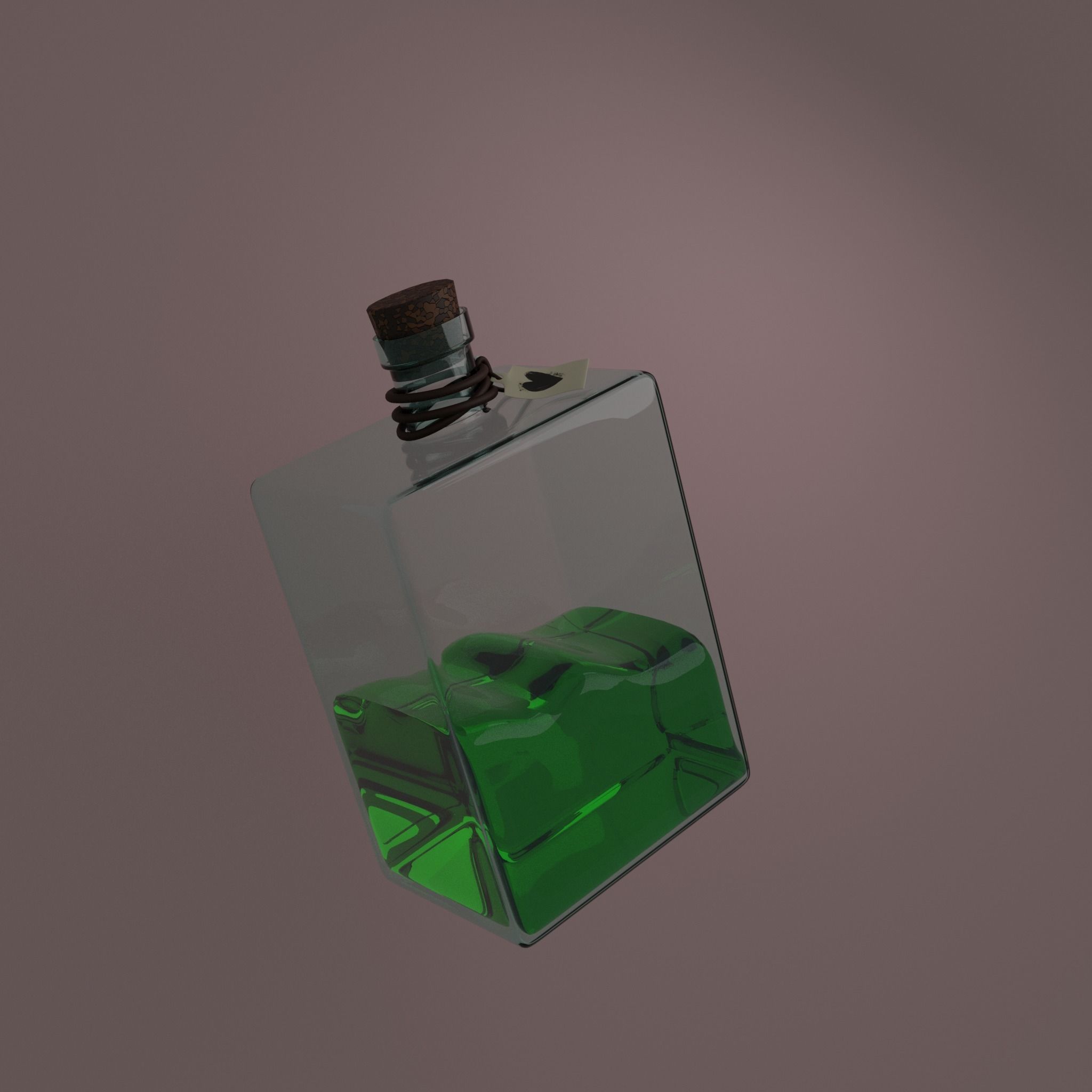 3d Model Rectangle Potion Bottle 3D model_2