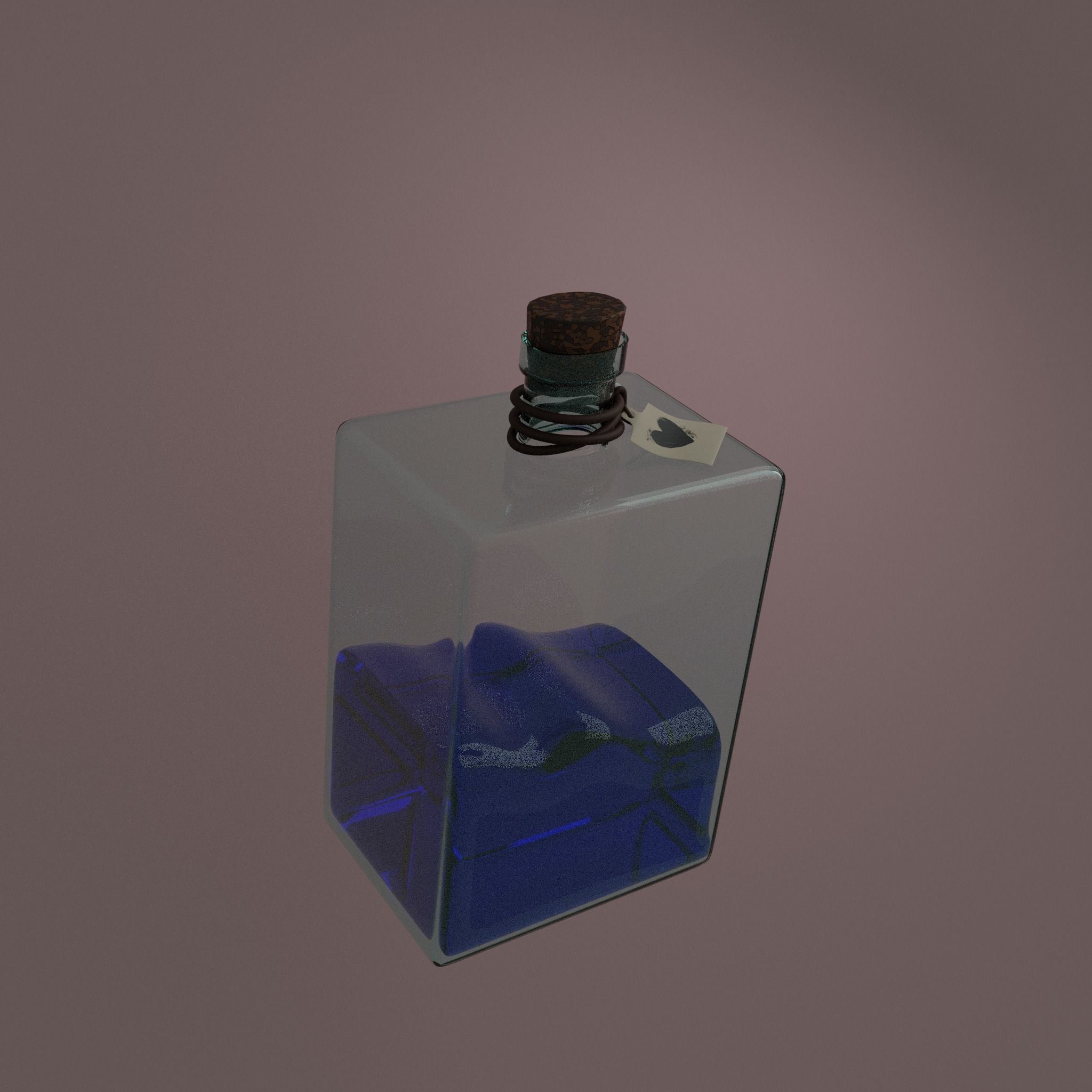3d Model Rectangle Potion Bottle 3D model_1