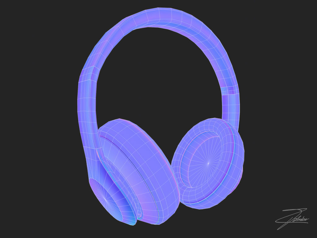 Beat headphones Low-poly 3D model_11