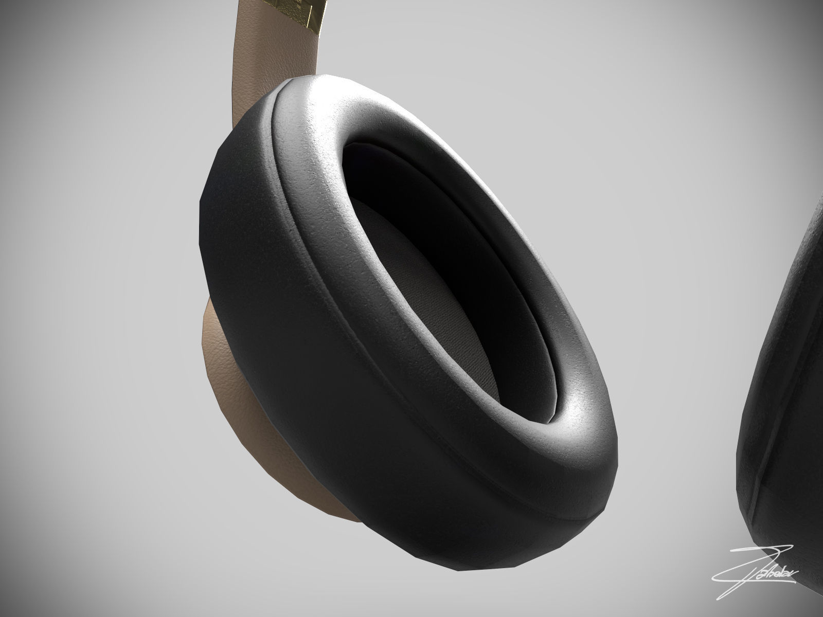 Beat headphones Low-poly 3D model_5