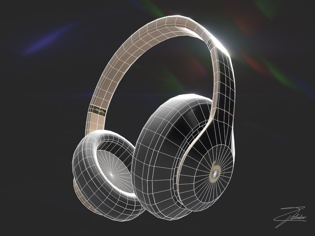 Beat headphones Low-poly 3D model_8