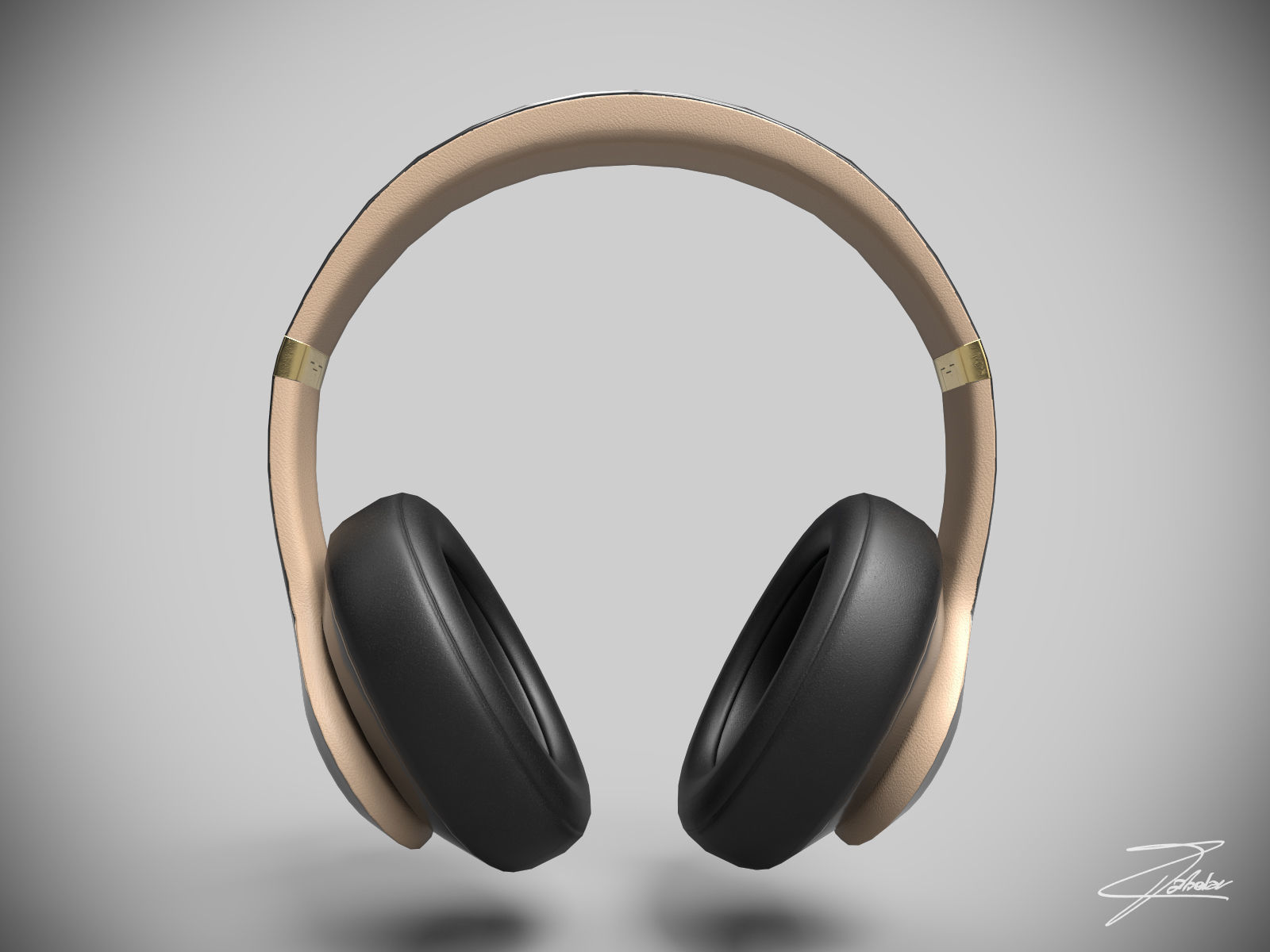 Beat headphones Low-poly 3D model_1