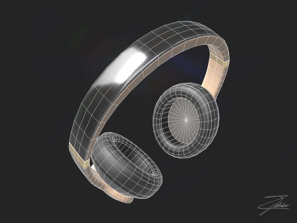 Beat headphones Low-poly 3D model_9