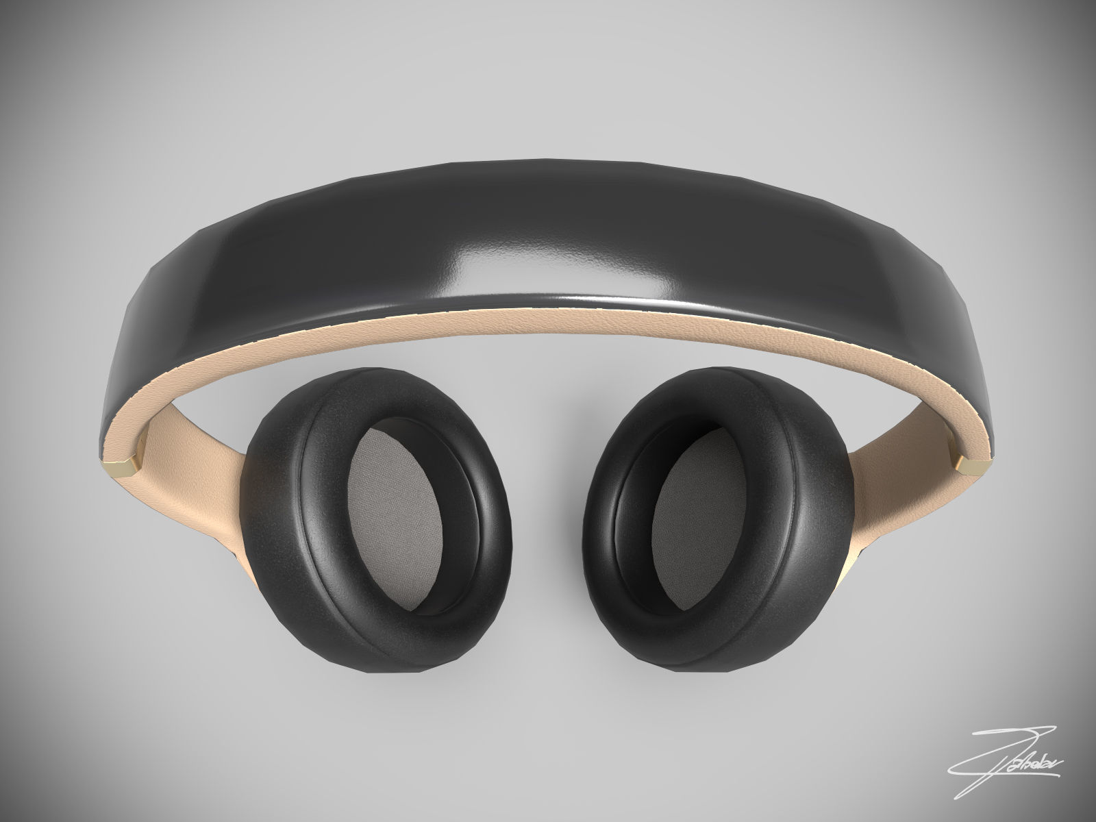 Beat headphones Low-poly 3D model_2
