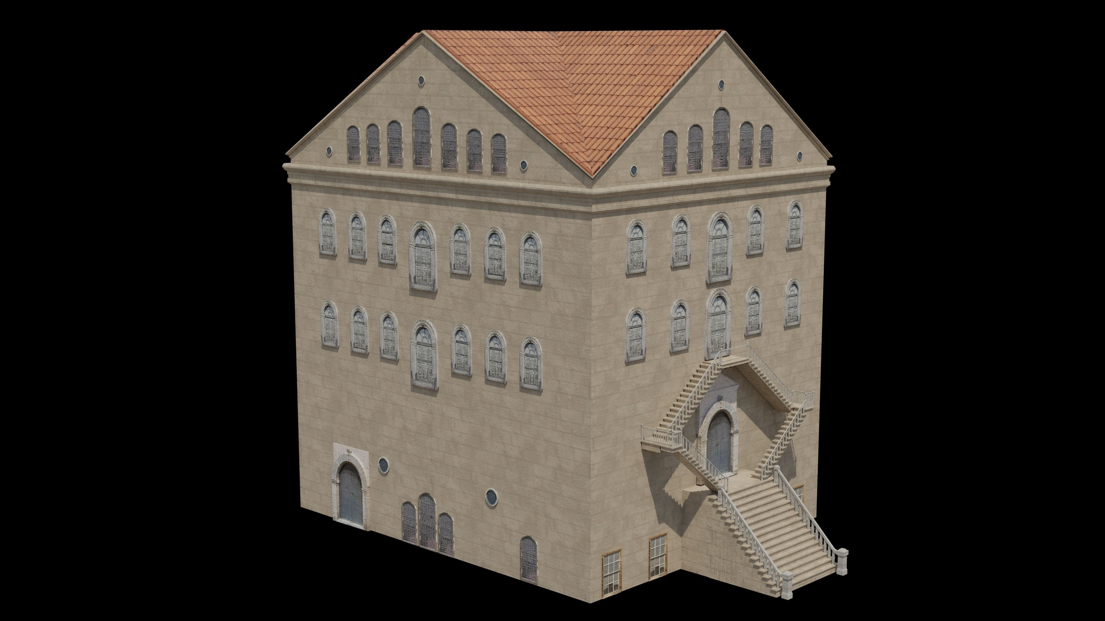 Tarsus american college Low-poly 3D model_4