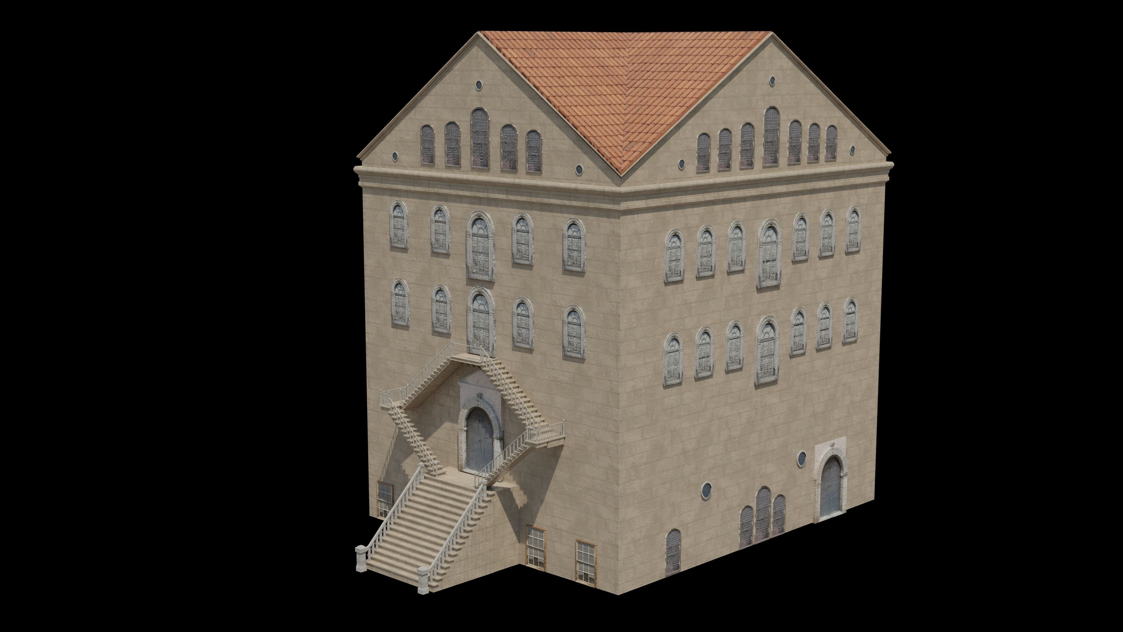 Tarsus american college Low-poly 3D model_1