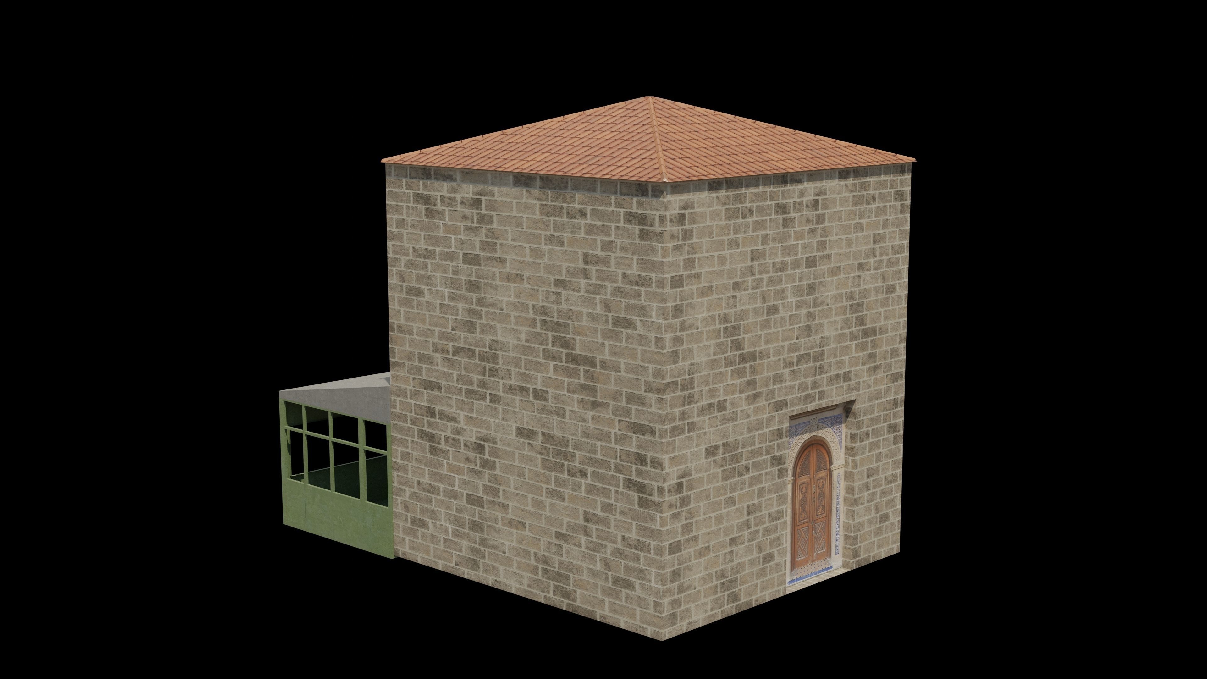 tarsus mencek baba turbesi Low-poly 3D model_1