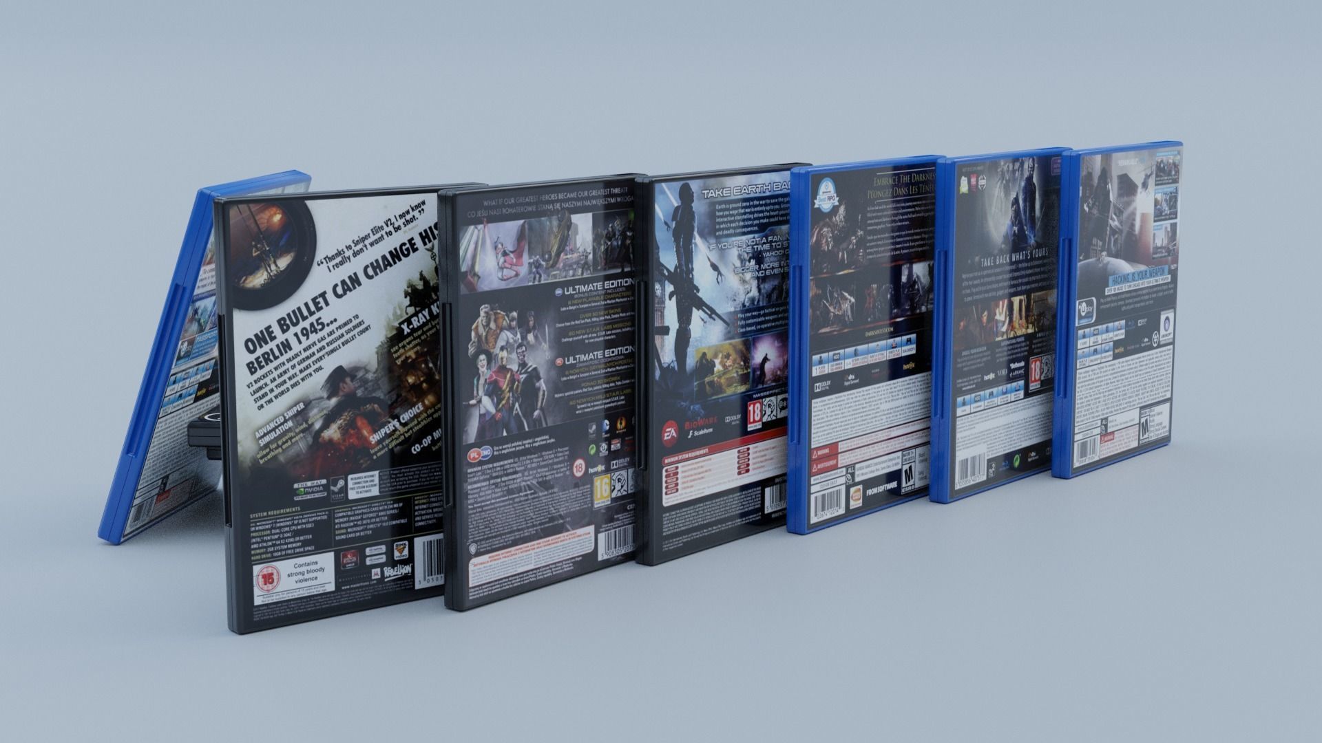 Vol2 DVD Pack of 20 PC PS4 Popular Games Low-poly 3D model_8