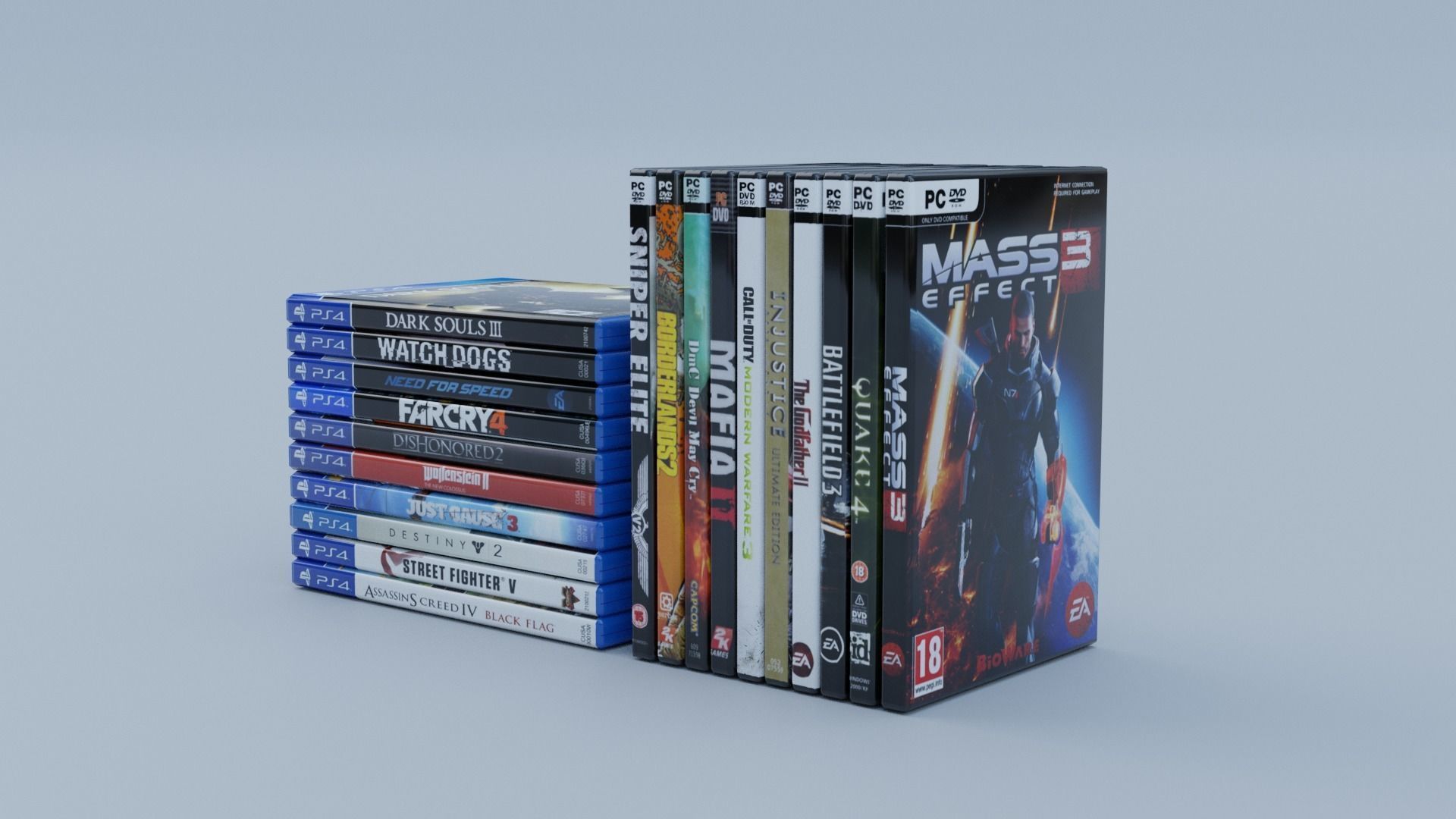 Vol2 DVD Pack of 20 PC PS4 Popular Games Low-poly 3D model_3