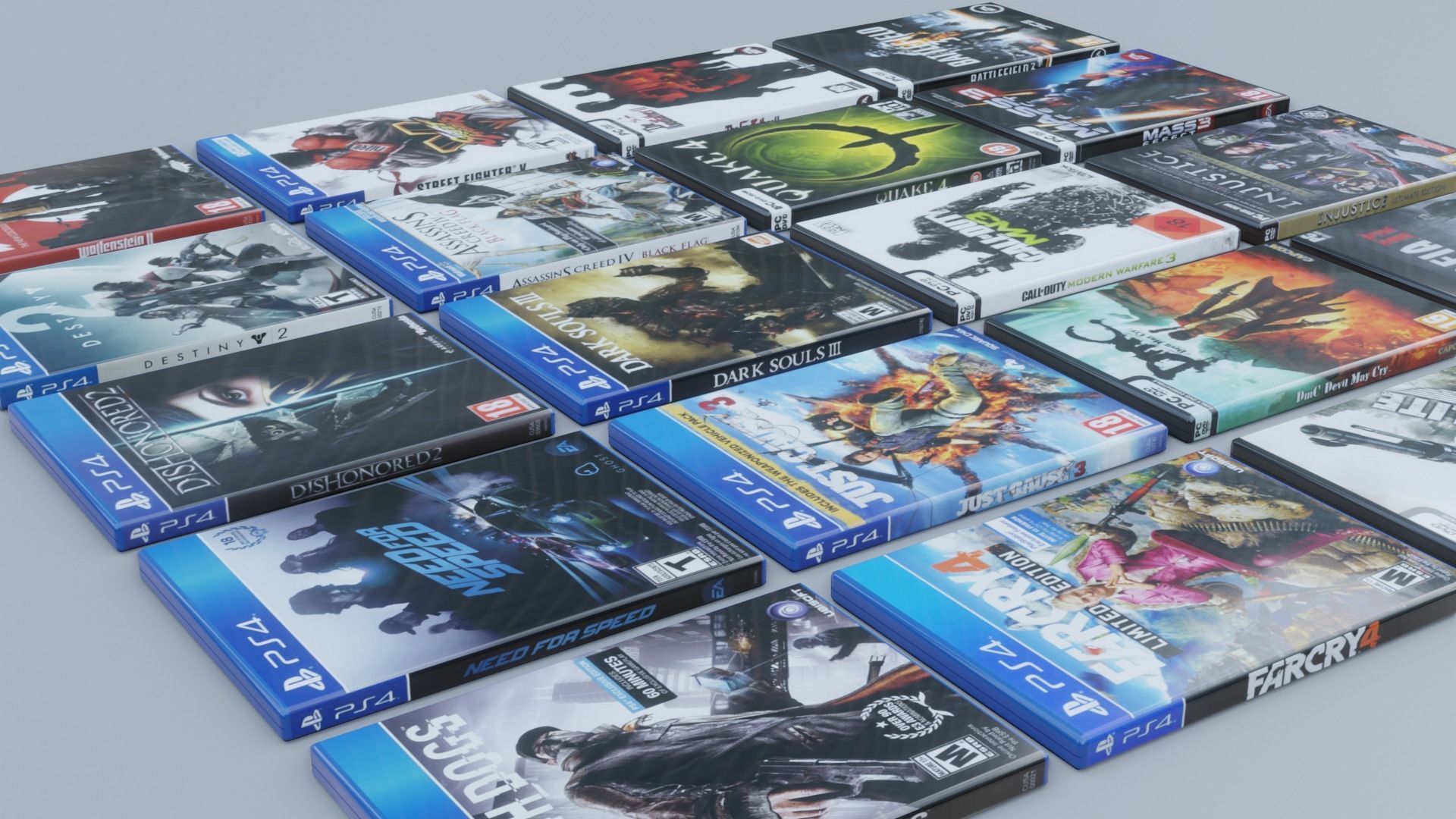 Vol2 DVD Pack of 20 PC PS4 Popular Games Low-poly 3D model_6