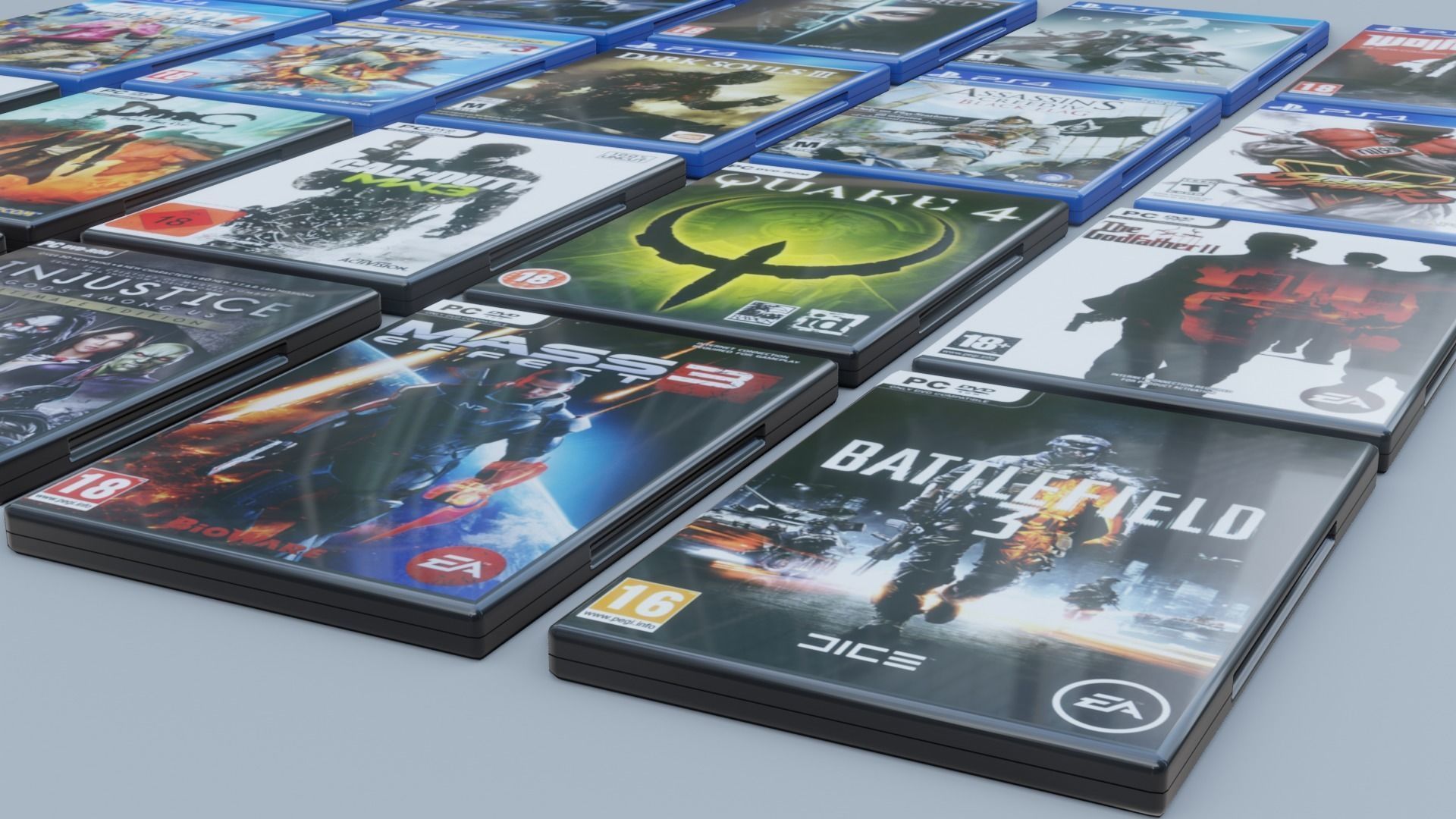 Vol2 DVD Pack of 20 PC PS4 Popular Games Low-poly 3D model_7